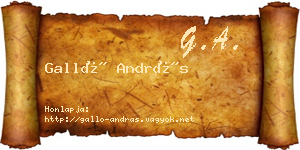 Galló András névjegykártya