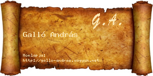 Galló András névjegykártya